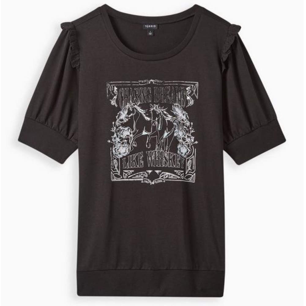 NWT Torrid Graphic French Terry Short Sleeve Sweatshirt 4X